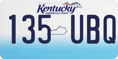 KY license plate 135UBQ