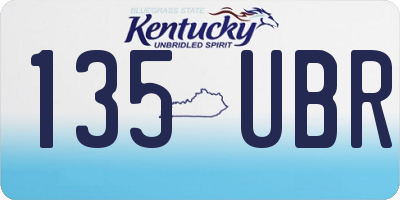 KY license plate 135UBR