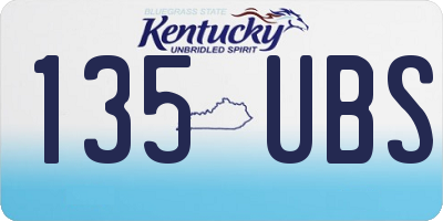 KY license plate 135UBS