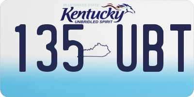 KY license plate 135UBT