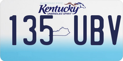 KY license plate 135UBV