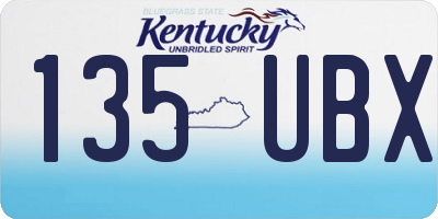 KY license plate 135UBX