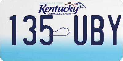KY license plate 135UBY