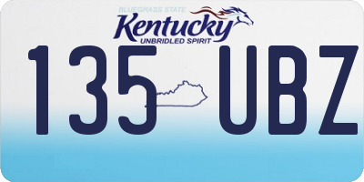 KY license plate 135UBZ