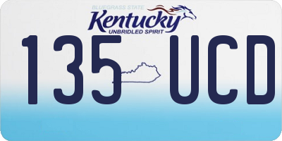 KY license plate 135UCD