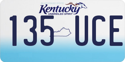 KY license plate 135UCE
