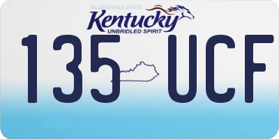 KY license plate 135UCF