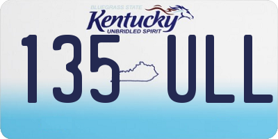 KY license plate 135ULL
