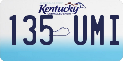 KY license plate 135UMI