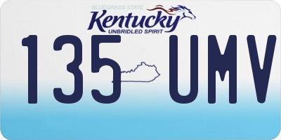 KY license plate 135UMV