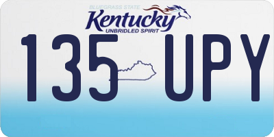KY license plate 135UPY