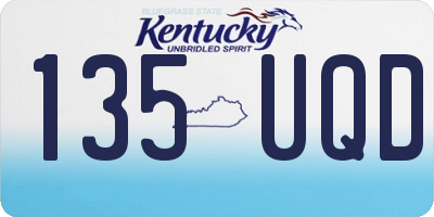 KY license plate 135UQD