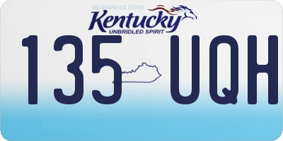 KY license plate 135UQH