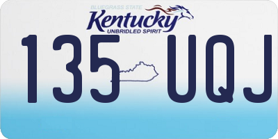 KY license plate 135UQJ