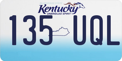 KY license plate 135UQL