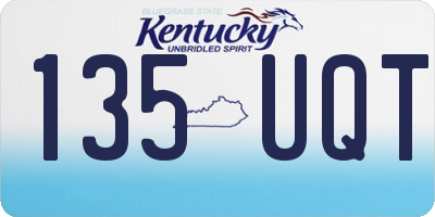 KY license plate 135UQT
