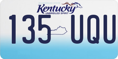 KY license plate 135UQU