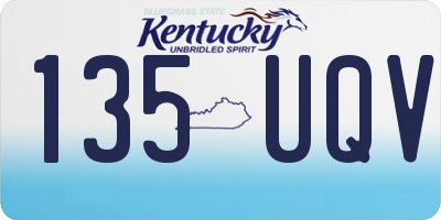 KY license plate 135UQV