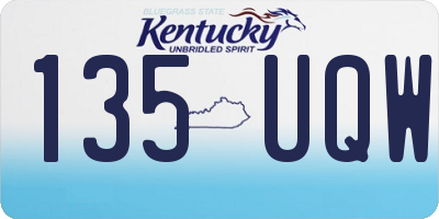 KY license plate 135UQW