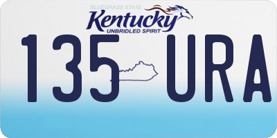 KY license plate 135URA