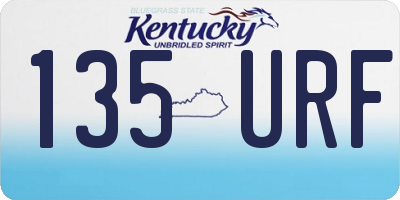 KY license plate 135URF