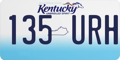KY license plate 135URH