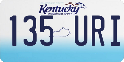 KY license plate 135URI