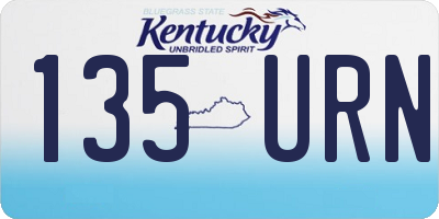 KY license plate 135URN