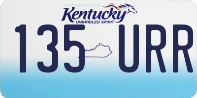 KY license plate 135URR