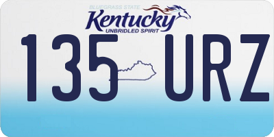 KY license plate 135URZ