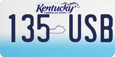 KY license plate 135USB