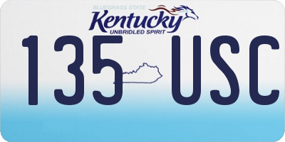 KY license plate 135USC