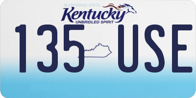 KY license plate 135USE