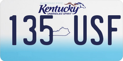 KY license plate 135USF
