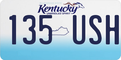 KY license plate 135USH