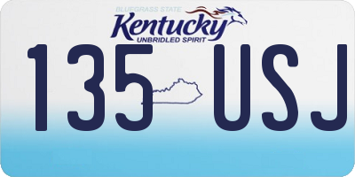 KY license plate 135USJ