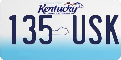 KY license plate 135USK