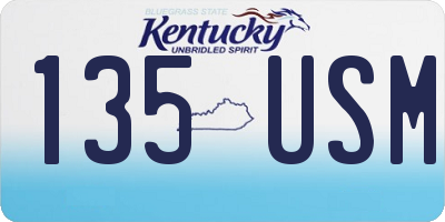 KY license plate 135USM