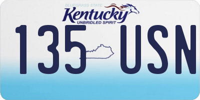 KY license plate 135USN