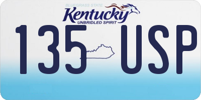 KY license plate 135USP