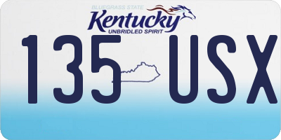 KY license plate 135USX