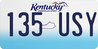 KY license plate 135USY