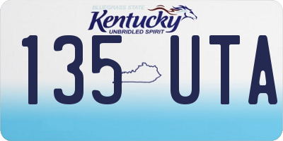 KY license plate 135UTA