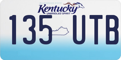 KY license plate 135UTB