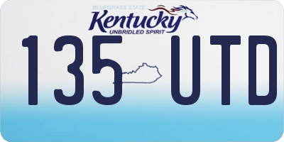 KY license plate 135UTD