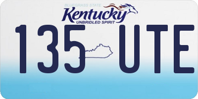 KY license plate 135UTE