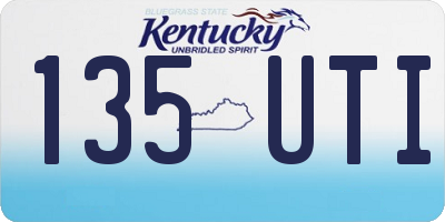KY license plate 135UTI