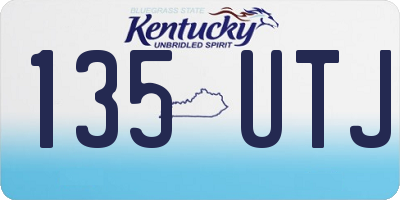 KY license plate 135UTJ