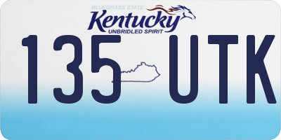 KY license plate 135UTK