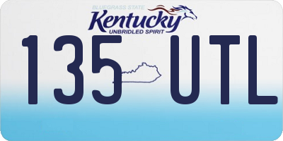 KY license plate 135UTL